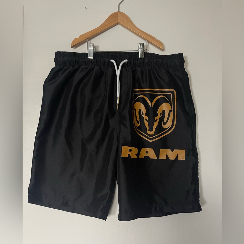 Men's RAM Black and Gold Athletic Shorts
